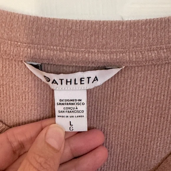 Athleta Uptempo Ribbed Long Sleeve Henley Top - Size Large - Picture 2 of 5